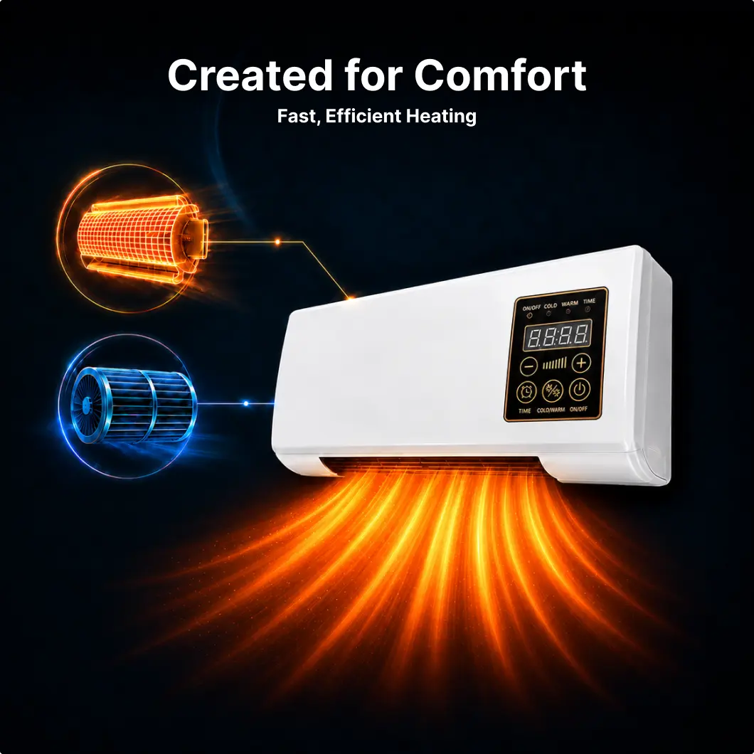 Dual-fan ceramic heating technology
